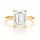 2 Carat Lab-Grown Emerald Cut Diamond Solitaire Engagement Ring in 18k White Gold
