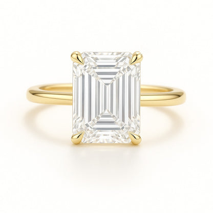 2 Carat Lab-Grown Emerald Cut Diamond Solitaire Engagement Ring in 18k White Gold