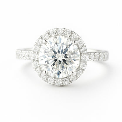 2 Carat Lab-Grown Halo Engagement Ring – Round Diamond