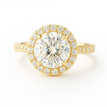 2 Carat Lab-Grown Halo Engagement Ring – Round Diamond