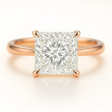 2 Carat Lab-Grown Princess Cut Solitaire Engagement Ring - 18k White Gold