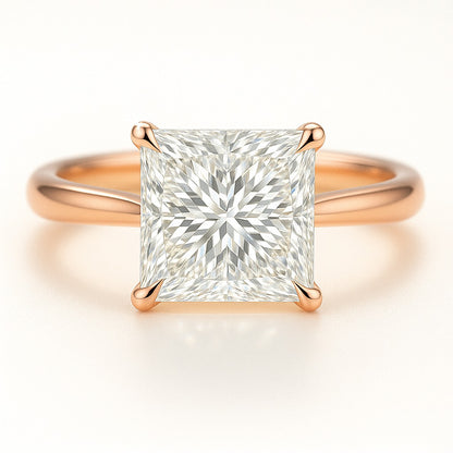 2 Carat Lab-Grown Princess Cut Solitaire Engagement Ring - 18k White Gold