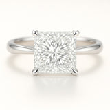 2 Carat Lab-Grown Princess Cut Solitaire Engagement Ring - 18k White Gold