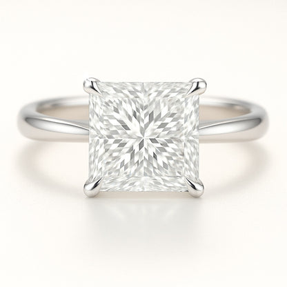 2 Carat Lab-Grown Princess Cut Solitaire Engagement Ring - 18k White Gold