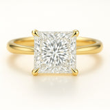 2 Carat Lab-Grown Princess Cut Solitaire Engagement Ring - 18k White Gold