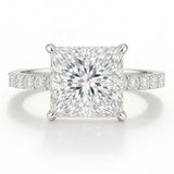 2 Carat Lab-Grown Princess Diamond Band Engagement Ring - 18K Yellow Gold