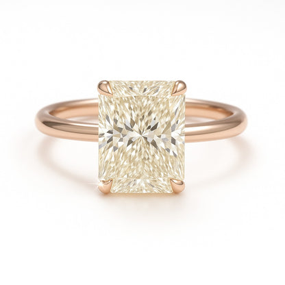 2 Carat Lab-Grown Radiant Diamond Solitaire Engagement Ring 18k Yellow Gold