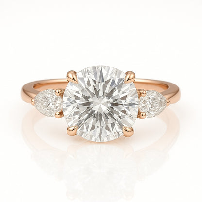 2 Carat Lab-Grown Trilogy Engagement Ring – Round Brilliant Diamond