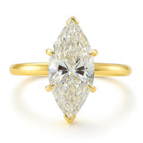 2 Carat Marquise Lab-Grown Diamond Solitaire Engagement Ring - 18k Yellow Gold