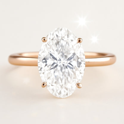 2 Carat Oval Lab-Grown Diamond Solitaire Engagement Ring