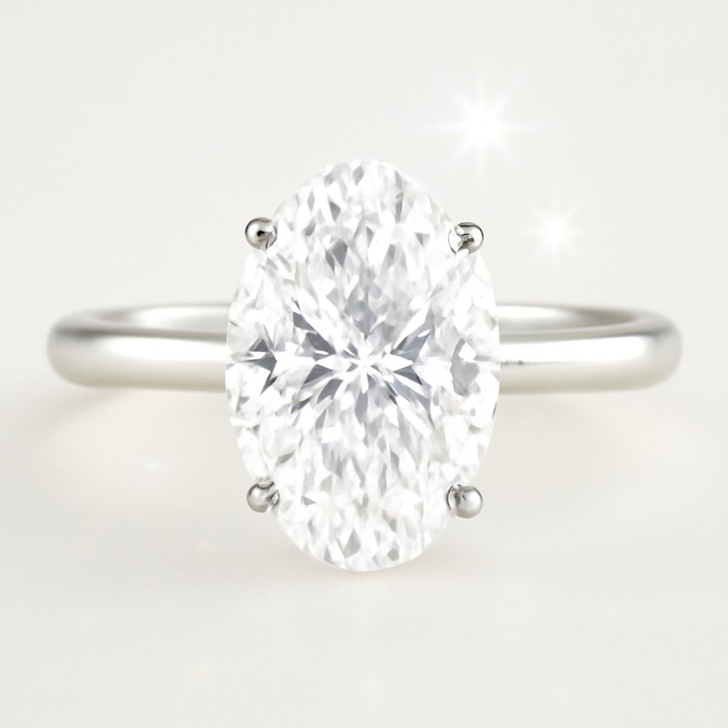 2 Carat Oval Lab-Grown Diamond Solitaire Engagement Ring