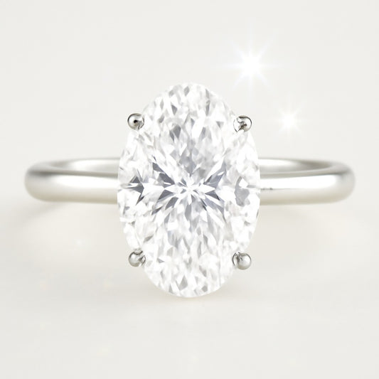 2 Carat Oval Lab-Grown Diamond Solitaire Engagement Ring