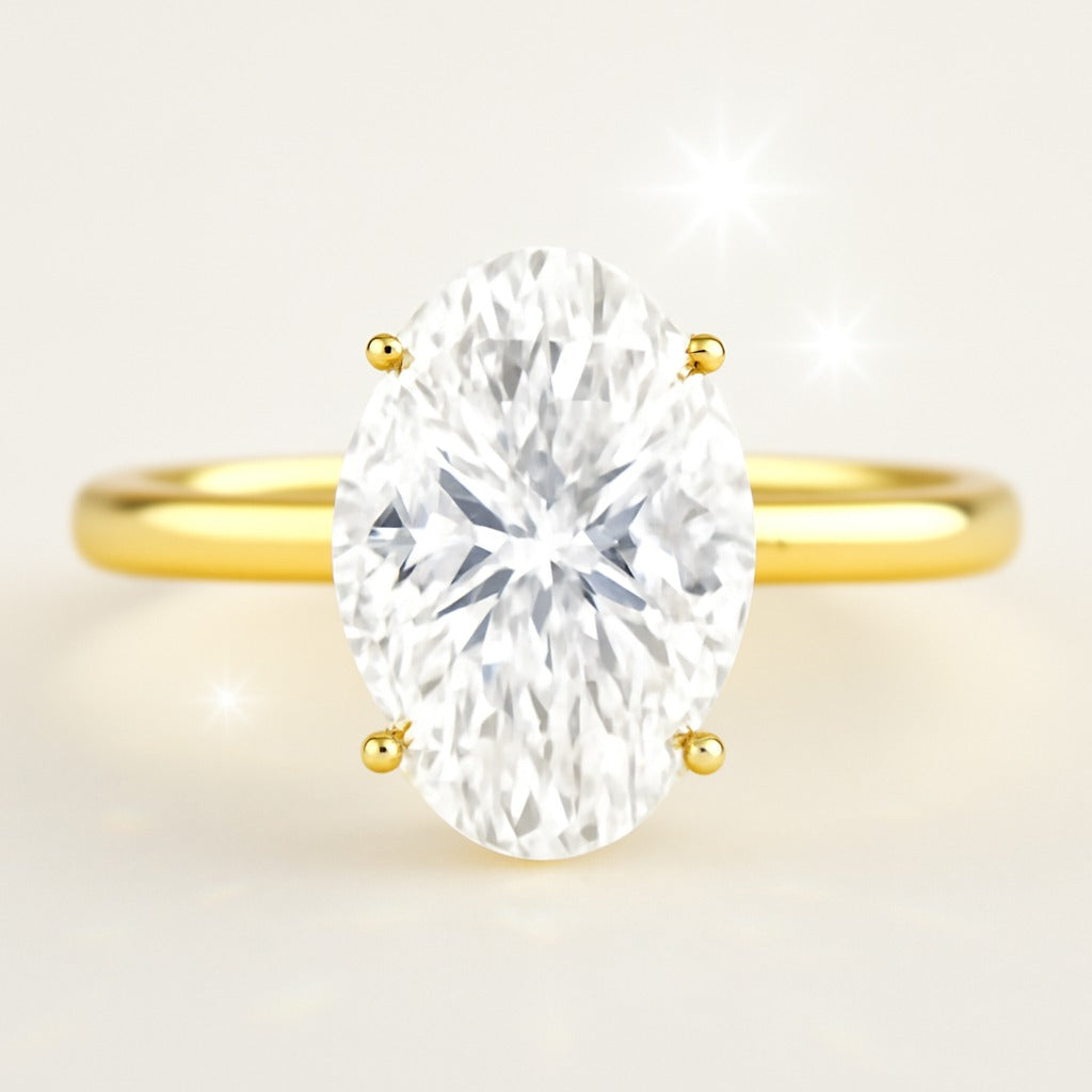 2 Carat Oval Lab-Grown Diamond Solitaire Engagement Ring