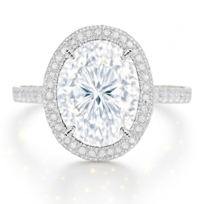 2 Carat Oval Lab-grown Halo Engagement Ring