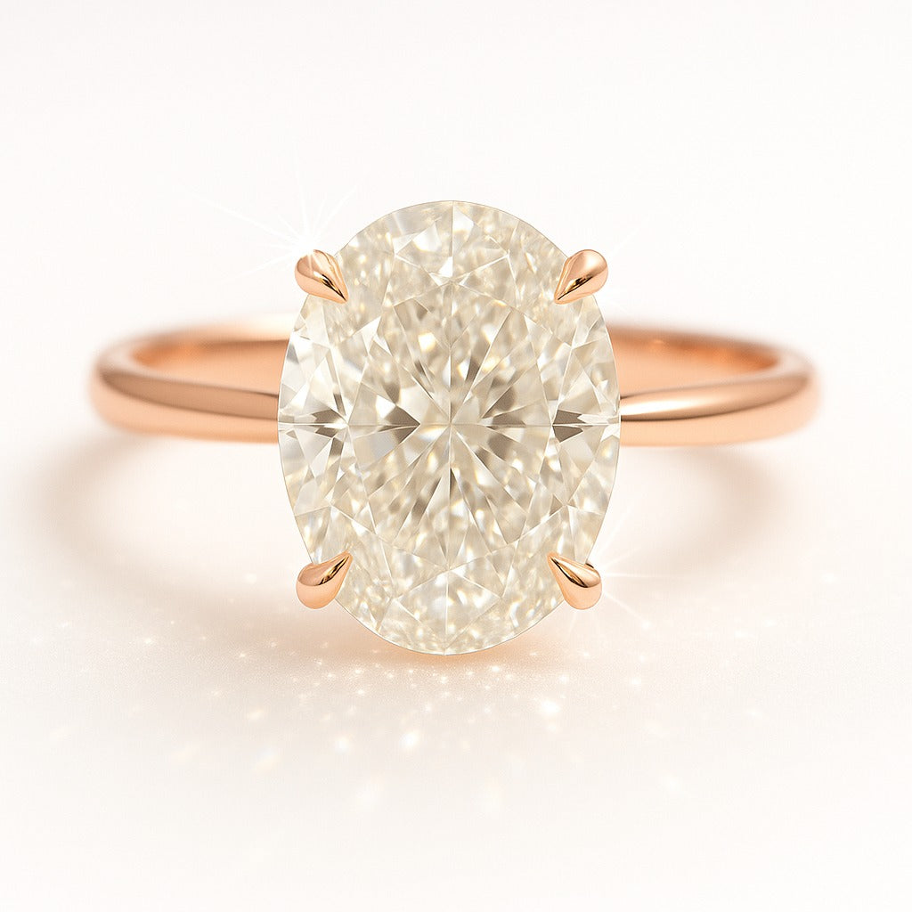 3.5 Carat Oval Lab-Grown Diamond Solitaire Engagement Ring