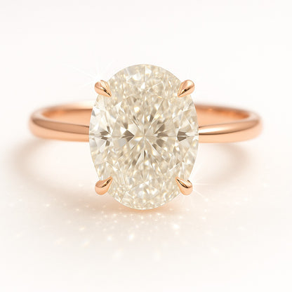 3.5 Carat Oval Lab-Grown Diamond Solitaire Engagement Ring