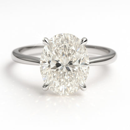 3.5 Carat Oval Lab-Grown Diamond Solitaire Engagement Ring