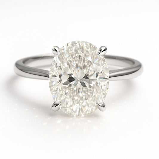 3.5 Carat Oval Lab-Grown Diamond Solitaire Engagement Ring
