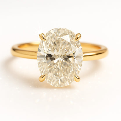3.5 Carat Oval Lab-Grown Diamond Solitaire Engagement Ring
