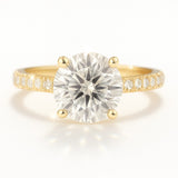 3 Carat Lab-Grown Diamond Band Engagement Ring – Round Cut