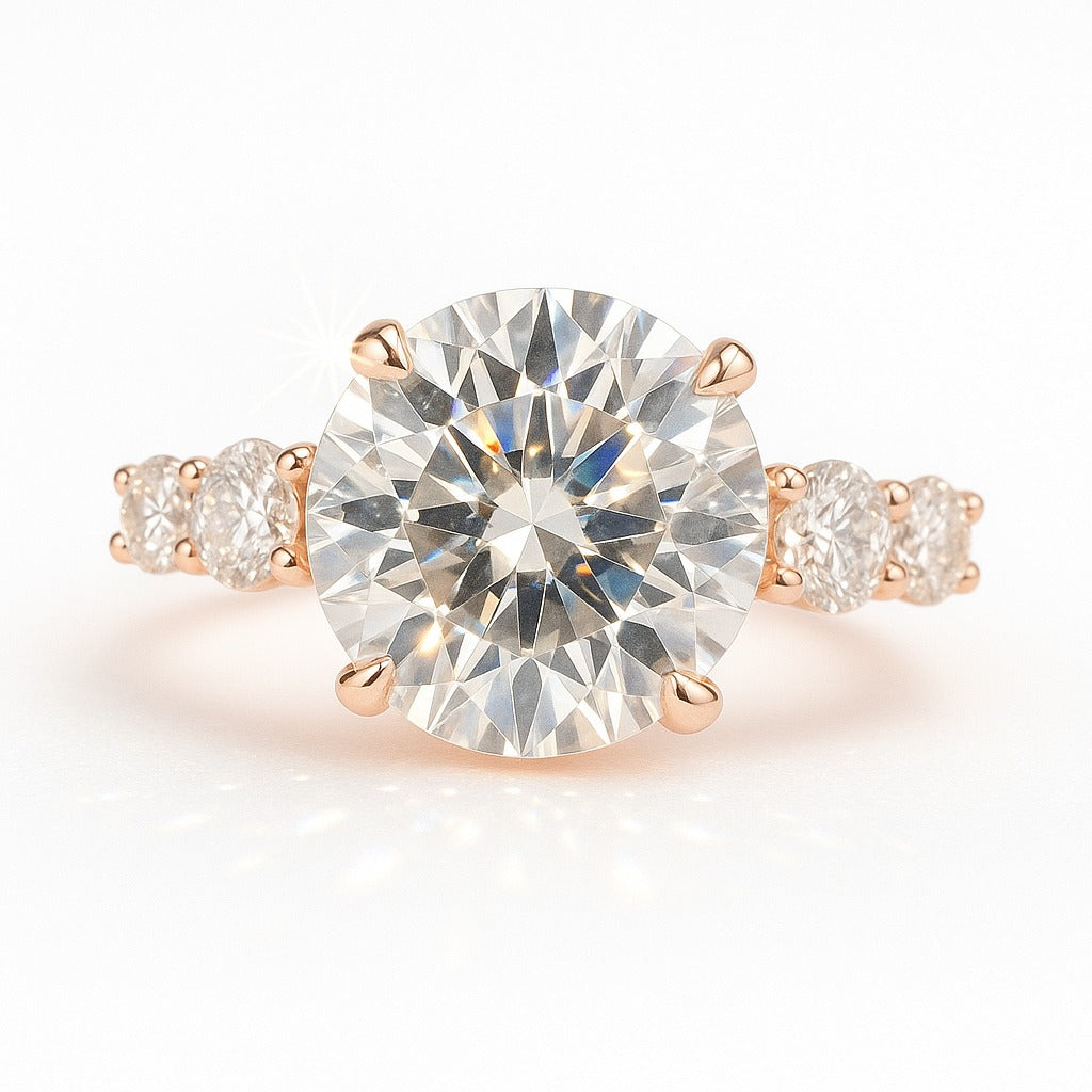 3 Carat Lab-Grown Diamond Engagement Ring – Round Brilliant Band