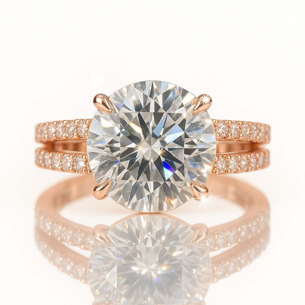 3 Carat Lab-Grown Diamond Engagement Ring – Round Brilliant Band