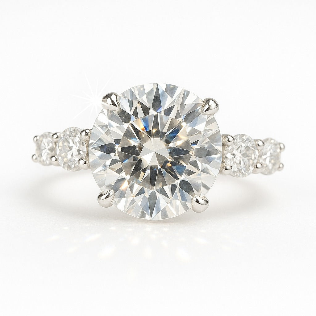 3 Carat Lab-Grown Diamond Engagement Ring – Round Brilliant Band