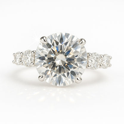 3 Carat Lab-Grown Diamond Engagement Ring – Round Brilliant Band