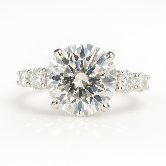 3 Carat Lab-Grown Diamond Engagement Ring – Round Brilliant Band