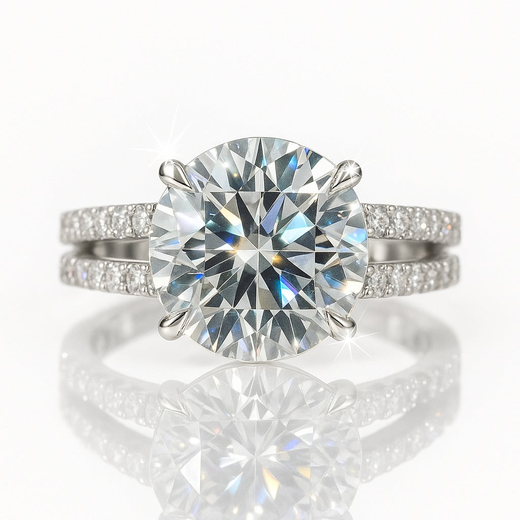 3 Carat Lab-Grown Diamond Engagement Ring – Round Brilliant Band