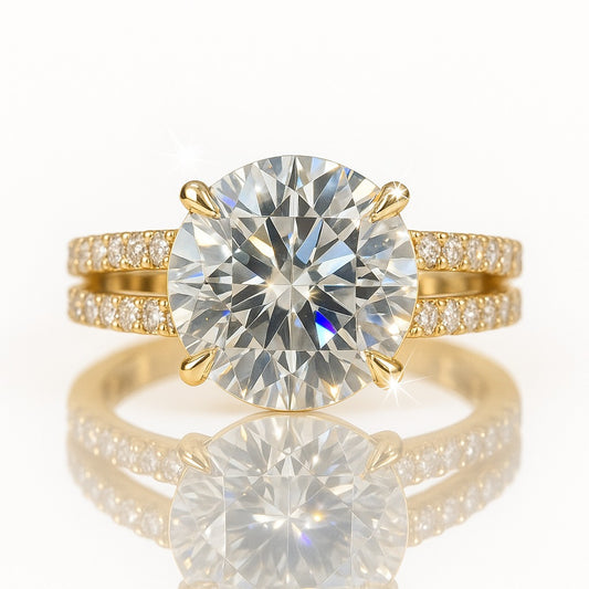 3 Carat Lab-Grown Diamond Engagement Ring – Round Brilliant Band