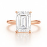 3 Carat Lab-Grown Emerald Cut Diamond Solitaire Engagement Ring - 18k White Gold
