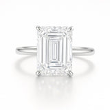 3 Carat Lab-Grown Emerald Cut Diamond Solitaire Engagement Ring - 18k White Gold