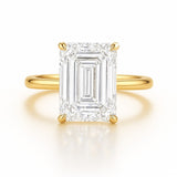 3 Carat Lab-Grown Emerald Cut Diamond Solitaire Engagement Ring - 18k White Gold