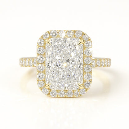 3 Carat Lab-Grown Halo Engagement Ring – Radiant Cut Diamond