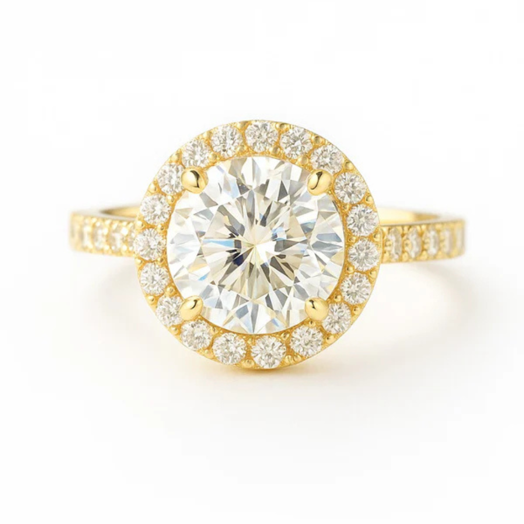 3 Carat Lab-Grown Halo Engagement Ring – Round Brilliant Diamond