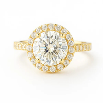 3 Carat Lab-Grown Halo Engagement Ring – Round Brilliant Diamond