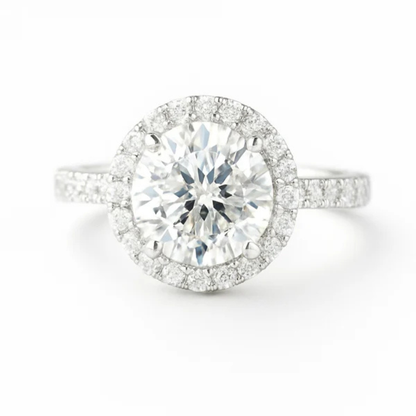 3 Carat Lab-Grown Halo Engagement Ring – Round Brilliant Diamond
