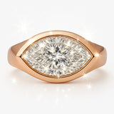 3 Carat Lab-Grown Marquise Diamond Solitaire Engagement Ring - 18k White Gold