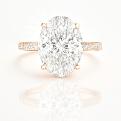 3 Carat Lab-Grown Oval Diamond Band Engagement Ring