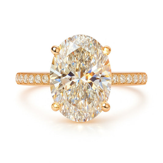 3 Carat Lab-Grown Oval Diamond Band Engagement Ring