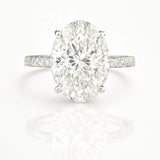 3 Carat Lab-Grown Oval Diamond Band Engagement Ring