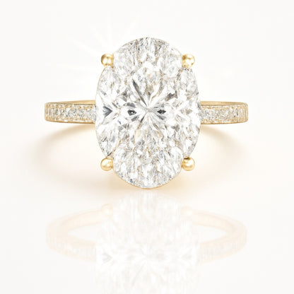 3 Carat Lab-Grown Oval Diamond Band Engagement Ring