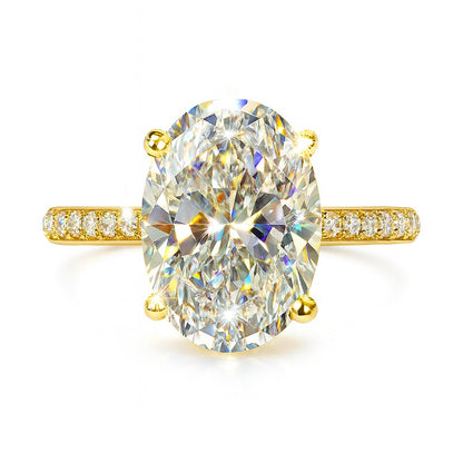 3 Carat Lab-Grown Oval Diamond Band Engagement Ring