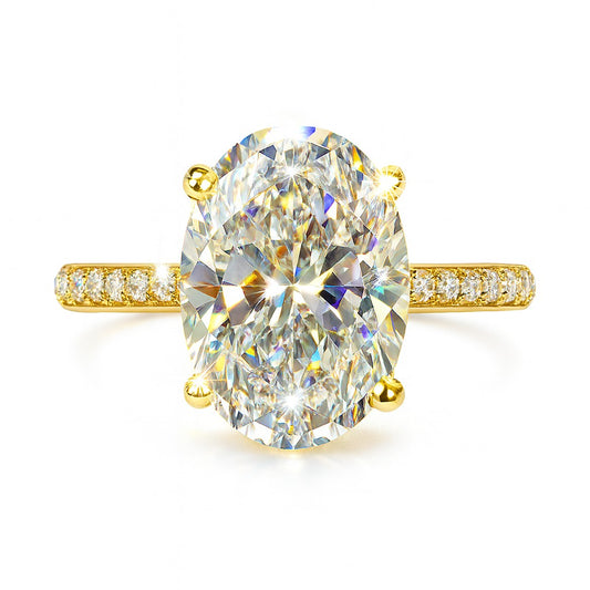 3 Carat Lab-Grown Oval Diamond Band Engagement Ring