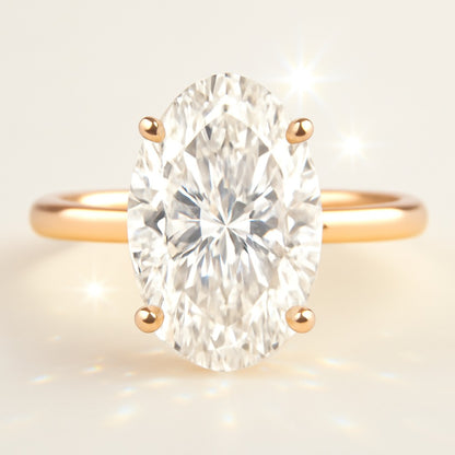 3 Carat Lab-Grown Oval Diamond Solitaire Engagement Ring