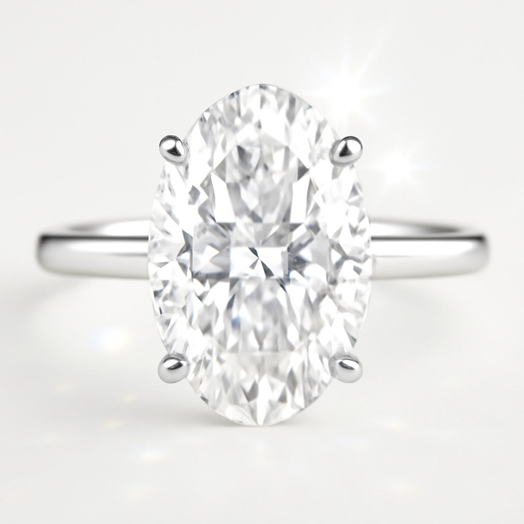 3 Carat Lab-Grown Oval Diamond Solitaire Engagement Ring