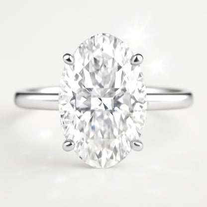 3 Carat Lab-Grown Oval Diamond Solitaire Engagement Ring