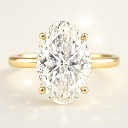 3 Carat Lab-Grown Oval Diamond Solitaire Engagement Ring