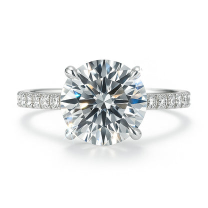 3 Carat Lab-Grown Round Diamond Band Engagement Ring